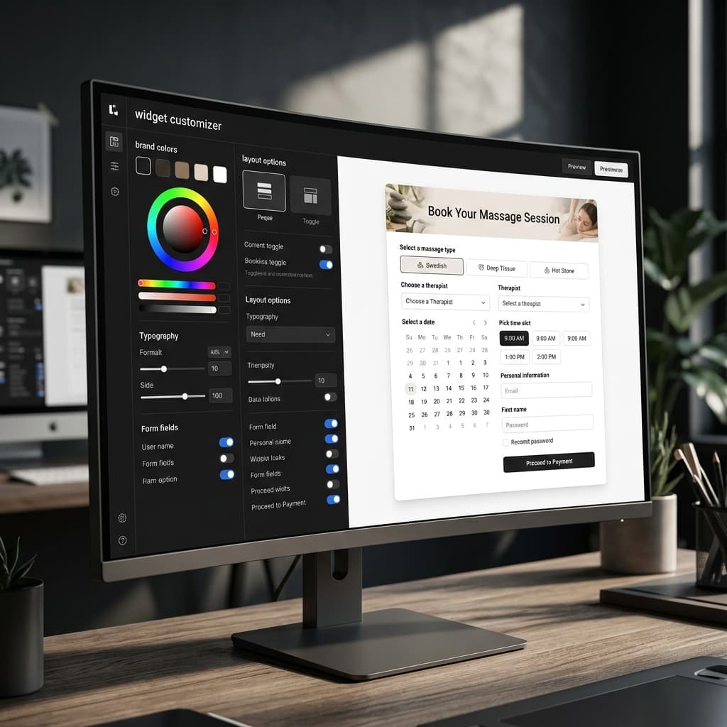 Widget Builder Panel and Live Booking Preview